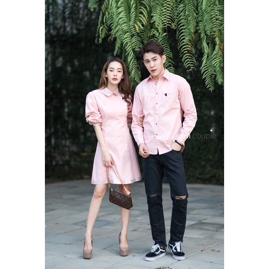 ชุดคู่รัก สีชมพู ชุดออกงานคู่ *ครบไซส์พร้อมส่งค่ะ* ป้ายVsm | Shopee Thailand