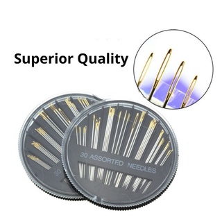 DUWEN 30Pcs เข็มเย็บผ้ามือคละแบบผ้านวมเย็บปักถักร้อยซ่อมหัตถกรรมเย็บ Case