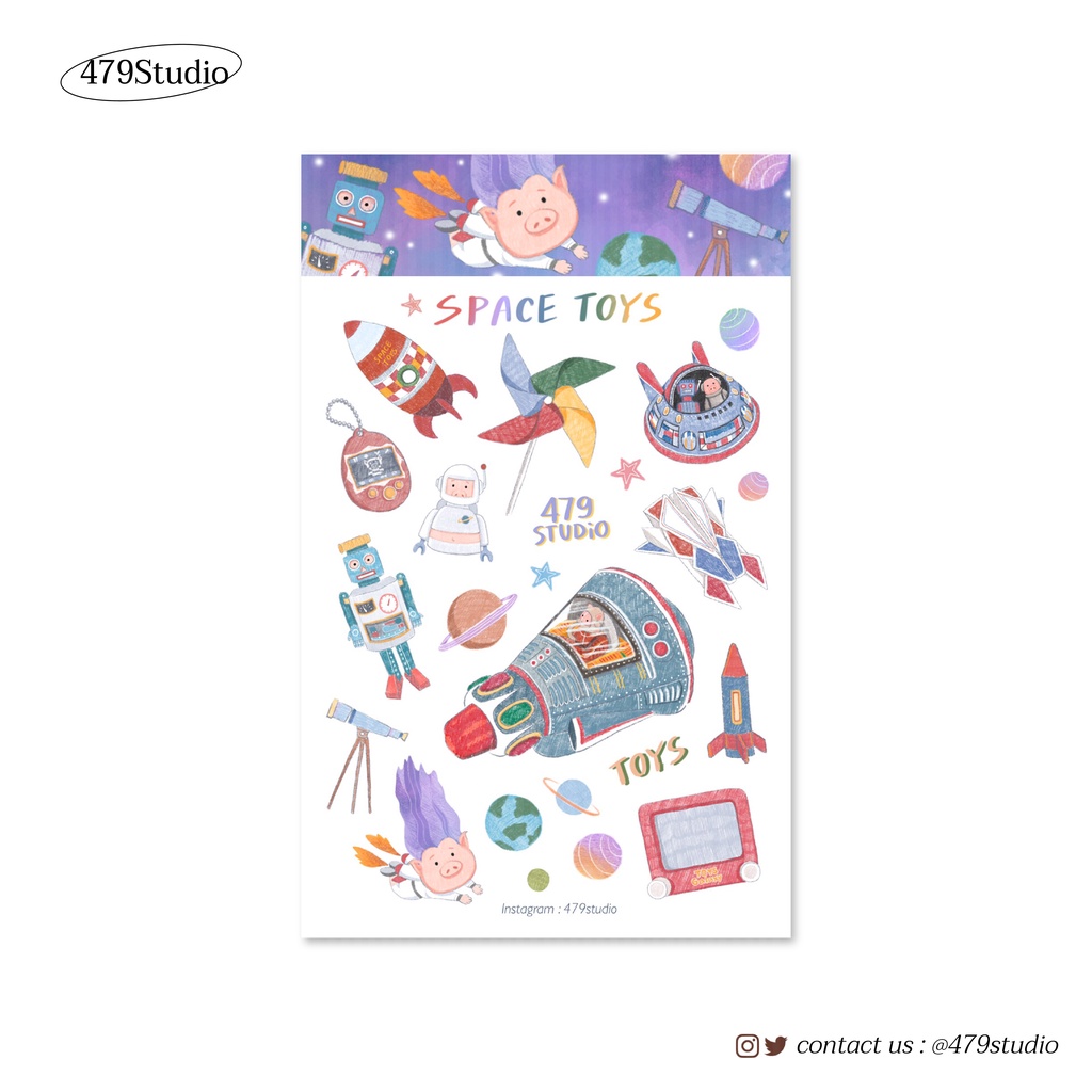 479studio-sticker-space-toys-สติ๊กเกอร์ตกแต่งธีมของเล่นอวกาศ