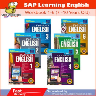 พร้อมส่ง  แบบฝึกหัดภาษาอังกฤษ SAP Learning English Workbook 1-6 ( 7-10 years old)