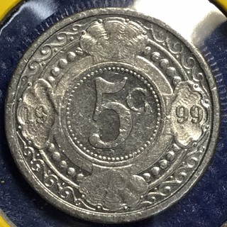 No.13827 ปี1999 Netherlands Antilles 5 Cents ของแท้ เหรียญสะสม เหรียญต่างประเทศ เหรียญเก่า หายาก ราคาถูก
