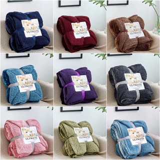 ผ้าห่มขนแกะ 7 ฟุต ผ้าห่ม สุดหรู หนานุ่ม อบอุ่น ULTIMATE Sherpa Throw ขนาด 200 x 230 ซม.