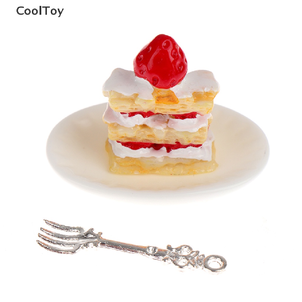 cooltoy-โมเดลส้อมเค้ก-สตรอเบอร์รี่จิ๋ว-1-12-สําหรับตกแต่งบ้านตุ๊กตา-ห้องครัว-1-ชุด