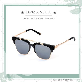 แว่นกันแดด LAPIZ SENSIBLE รุ่น AS014 C18 : Curve Black/Silver Mirror