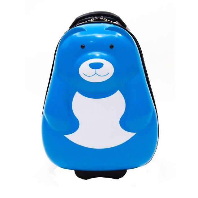 achute-กระเป๋าเด็กแบบล้อลาก-รูปการ์ตูน-abs-รูปหมี-สีฟ้า