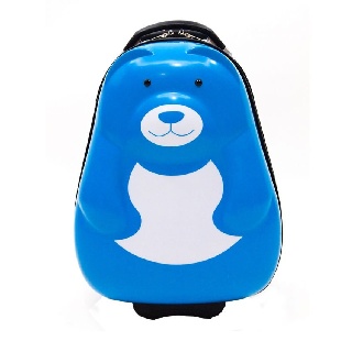 Achute กระเป๋าเด็กแบบล้อลาก รูปการ์ตูน (ABS) รูปหมี - สีฟ้า
