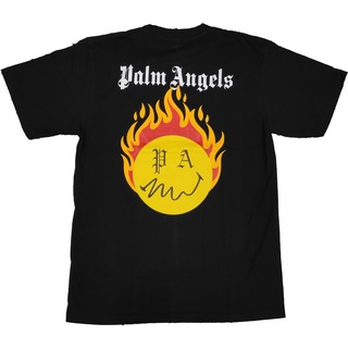 ผ้าฝ้าย 100%⭐ Palm Angels ⭐ เสื้อยืด คอกลม แขนสั้น แฟชั่น หมี ไฟ ลูกไฟ ปาล์ม แองเจิ้ล fire ball unisexS-3XL