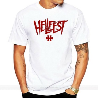เสื้อยืดโอเวอร์ไซส์ใหม่ เสื้อยืดลําลอง แขนสั้น พิมพ์ลายโลโก้ Hellfest Heavy Metal Music Festival แฟชั่นสําหรับผู้ชาย 202