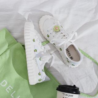 🔥Hot Sale ดอกเดซี่เล็ก ๆ น้อย ๆ ในฤดูใบไม้ผลิและฤดูร้อน 2020 รองเท้าผ้าใบใหม่นักเรียนออลจังนักเรียนรองเท้าสีขาวป่ารองเท