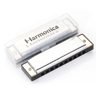 HARMONICA ฮาร์โมนิก้า   เครื่องดนตรีแบบพกพา c ฮาโมนิกา 10 ช่อง 20 เสียง   เครื่องดนตรีหีบเพลง ฮาร์โมนิก้า 10 รู