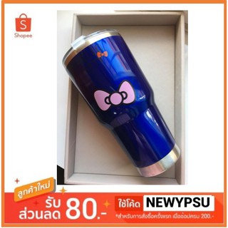 พร้อมส่ง!!! แก้วนำ้เก็บอุณหภูมิ ขนาด 30 Oz ลาย Kitty สีนำ้เงิน