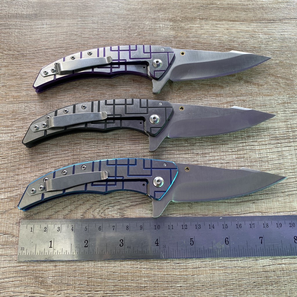 ภาพหน้าปกสินค้ามีดพับ SR KNIVES รุ่น SR315 ด้ามโลหะ มีสามสี จากร้าน parindrak บน Shopee