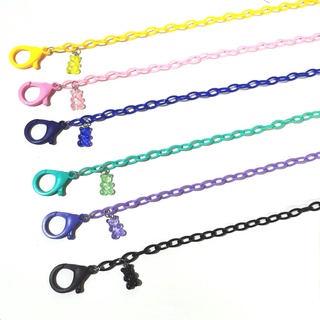 [พร้อมส่ง] สายเชือกคล้องคอ กันลื่น กันหาย อเนกประสงค์ ลายหมีน่ารัก สีแคนดี้ สําหรับคล้องแว่นตา หน้ากาก