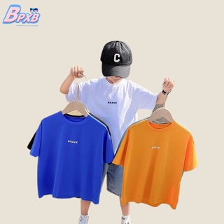 เสื้อยืดแขนสั้น ทรงหลวม พิมพ์ลาย หลากสี แฟชั่นฤดูร้อน แบบเรียบง่าย สําหรับเด็กผู้ชาย