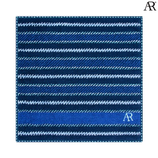 ANGELINO RUFOLO Towel Handkerchief (ผ้าเช็ดหน้าผ้าขนหนู) 100% COTTON คุณภาพเยี่ยม ดีไซน์ Double Line สีน้ำเงิน/ฟ้า/กากี