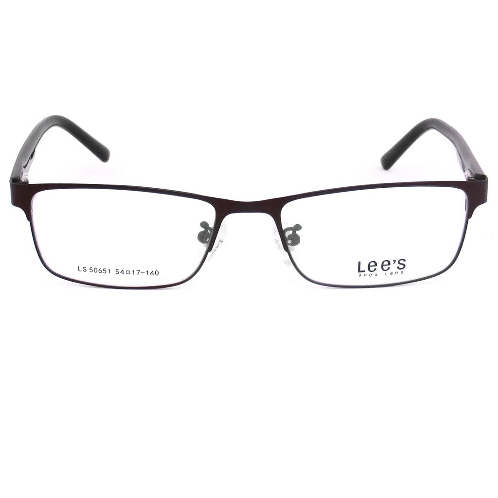 lees-แว่นตา-รุ่น-50651-c-12-สีน้ำตาล-กรอบเต็ม-ขาสปริง-วัสดุ-สแตนเลส-สตีล-สำหรับตัดเลนส์-eyeglasses