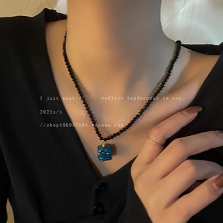 South Korea Dongdaemun simple crystal necklace womens design sense clavicle chain temperament personality necklace for