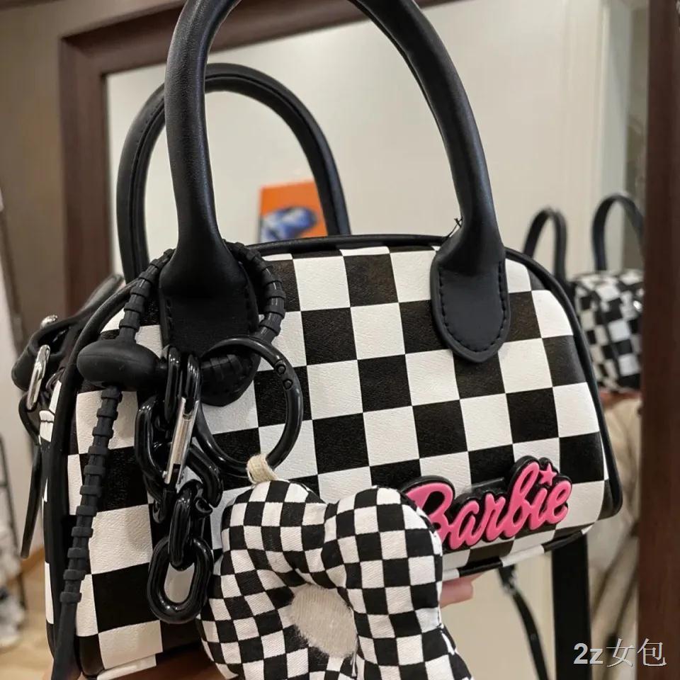กระเป๋าสะพายข้างuustudio-niche-original-designer-mini-dark-boston-bag-checkerboard-mini-portable-messenger-bag-women-ก