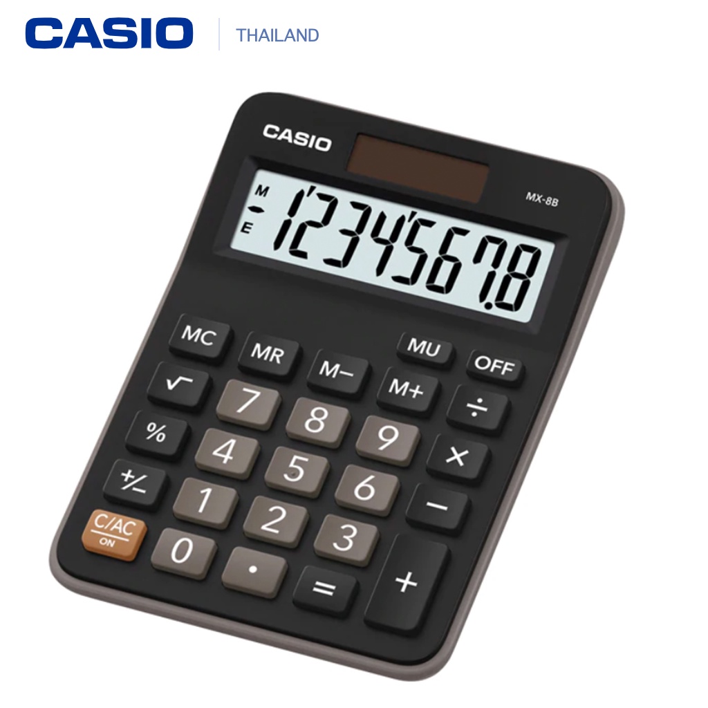 MX-8B เครื่องคิดเลขตั้งโต๊ะ Casio 8 หลัก สีดำ ขนาดกะทัดรัด ของแท้ 100% ...