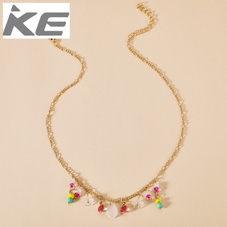 Jewelry Metal Simple Rice Beads Girl Necklace Japan and South Korea Wild Flower Water Drop Wom