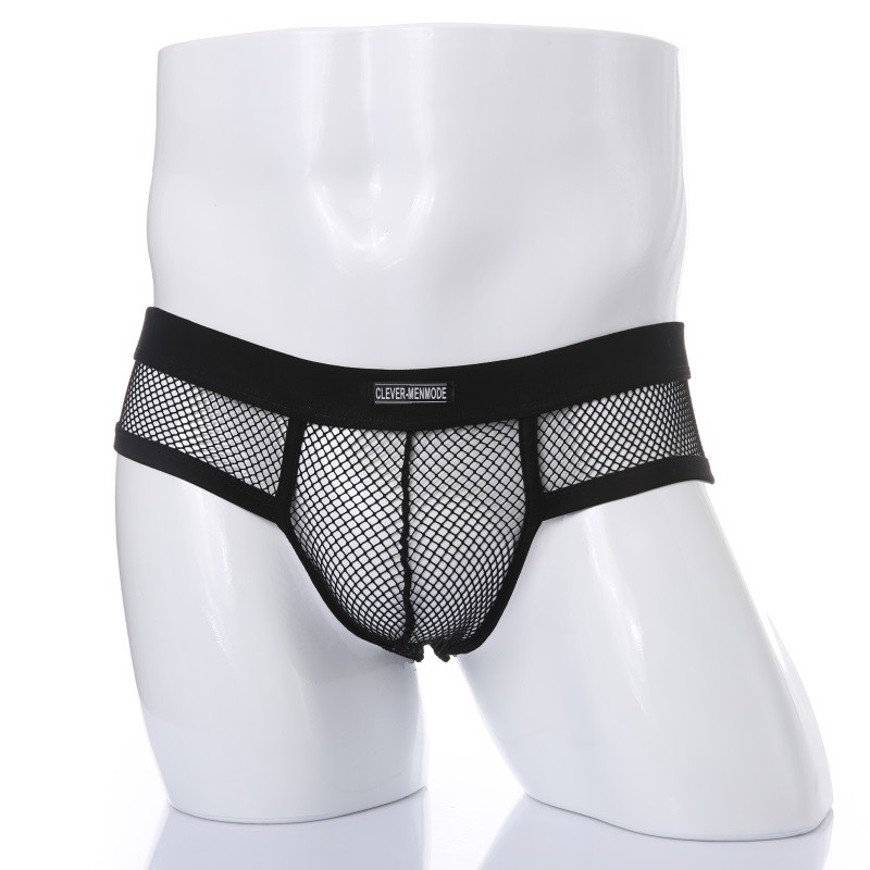 กางเกงในชายตาข่ายโปร่ง-men-see-through-underwear-hollow-out-mesh-briefs