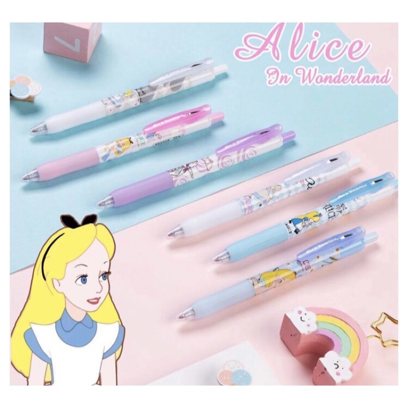 ราคาและรีวิวปากกาอลิซalice in wonderlandมี6ลายน่ารักทุกลายสาวกaliceไม่ควรพลาดหมึกเจลสีน้ำเงิน