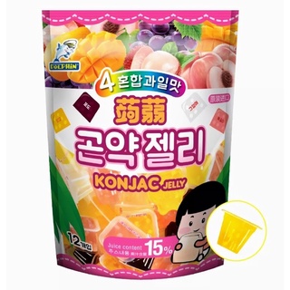 Captain Dolphin konjac Jelly เยลลี่ญี่ปุ่น คละ 4 รสผลไม้ แบบถ้วย Juice content 15%