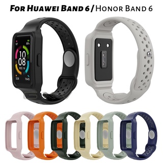 เช็ครีวิวสินค้า2 in 1 สายรัดข้อมือ พร้อมเคส อุปกรณ์เสริม สําหรับ Huawei Band 7 6 Honor Band 6