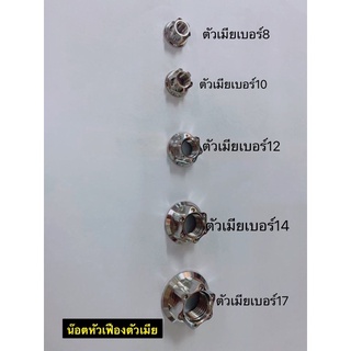 น็อตหัวเฟืองเลสตัวเมียเบอร์8,10,12,14,17ราคาต่อ1ตัวงานscสยาม