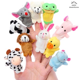 ของเล่นเด็กตุ๊กตาสวมนิ้วมือหุ่นมือตุ๊กตาสัตว์ 10 ชิ้น/ชุดสําหรับเด็ก