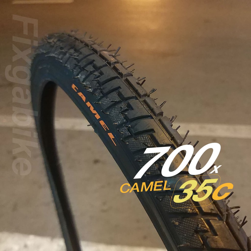 ยางนอก-700x35c-camel-ราคาประหยัด-ลายทางเรียบ-ทัวริ่ง-ไฮบริต-ล้อ700c-ล้อ29นิ้ว