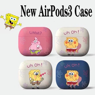 SpongeBob SquarePants ใหม่ compatible AirPods3 เปลือกป้องกัน Frosted TPU ฝาครอบป้องกัน compatible AirPods 3rd generation หูฟังฝาครอบป้องกันสำหรับ Apple compatible AirPods Pro ฝาครอบป้องกัน compatible AirPodsPro กรณี compatible AirPods2 กรณี