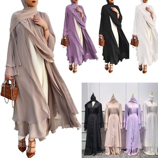 Abaya เสื้อคลุมคาร์ดิแกน ชุดเดรสมุสลิม ขนาดใหญ่ เสื้อคลุมยาว Cardigan Robe musim