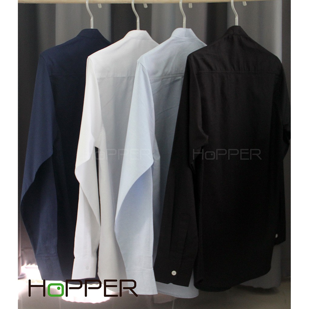 ภาพสินค้าเสื้อเชิ้ตแขนยาวคอจีนผ้า Oxford by Hopper Shop จากร้าน hoppernattasarun บน Shopee ภาพที่ 5
