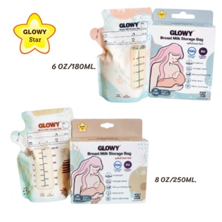 Glowy Star ถุงเก็บน้ำนมแม่ Breast Milk Storage Bag 6oz/180ml และ8oz./250ml [จำนวน 30 ถุง] ถุงเก็บน้ำนม คุณภาพดี