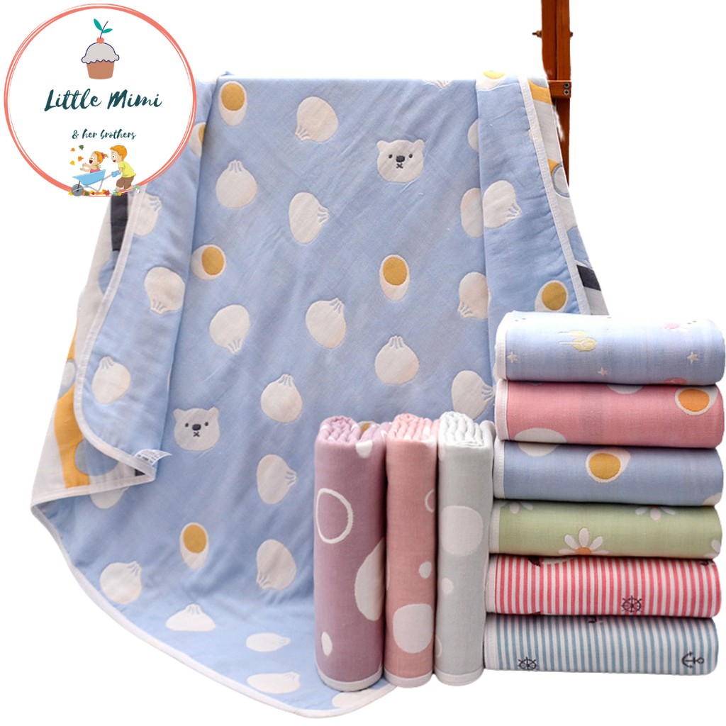 ภาพหน้าปกสินค้าผ้าห่มผ้าฝ้ายญี่ปุ่น ผ้าห่มเด็ก ขนาด 110*110 cm. ทอ6ชั้น ผ้าห่มผ้าฝ้าย ชุด1 จากร้าน golfpy33 บน Shopee