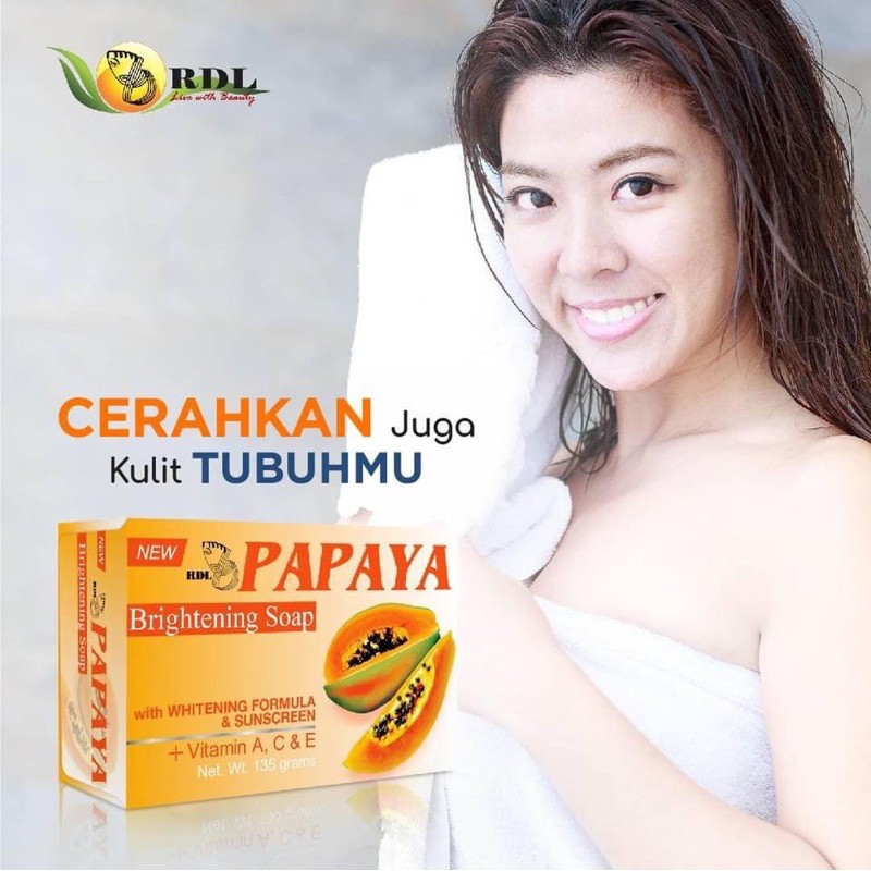 ส่งฟรีสบู่มะละกอ-rdl-นำเข้าจากประเทศฟิลิปปินส์-papaya-whitening-soap-with-sunscreen