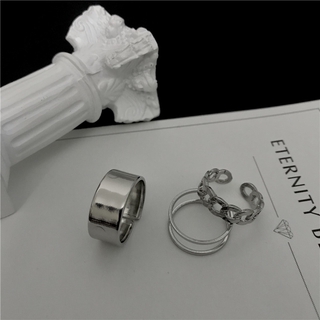 แหวนสวมนิ้ว สามารถปรับได้ สไตล์ฮาราจูกุ แฟชั่นสําหรับผู้ชาย และผู้หญิง 3 ชิ้น