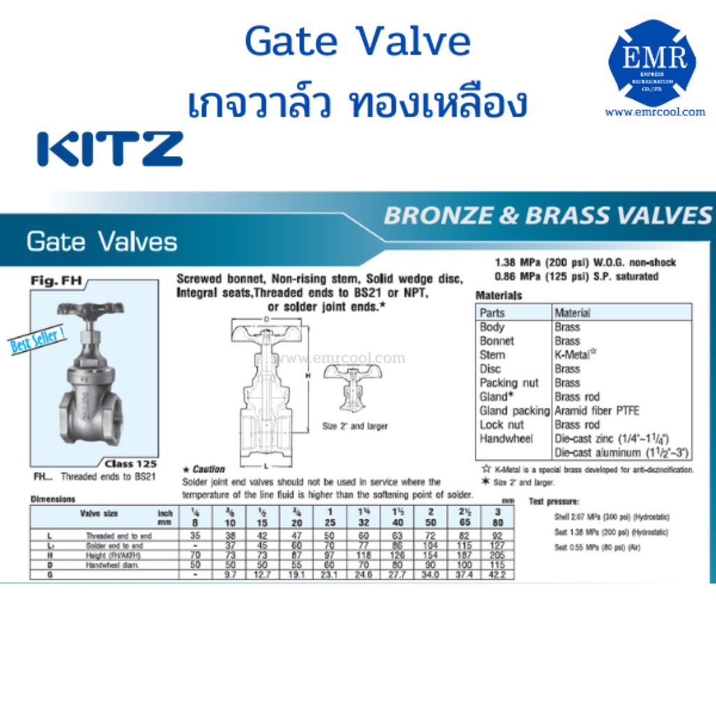 kitz-gate-valve-เกจวาล์ว-ทองเหลือง-ขนาด-1-1-4-hf-125-p-200-wog