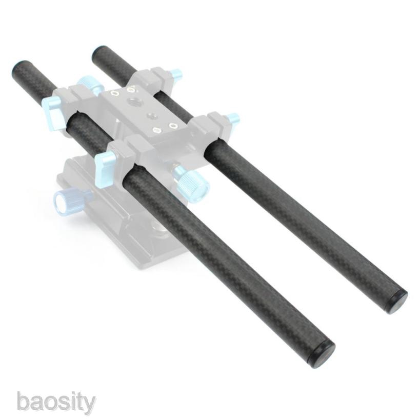 2pcs 30cm/40cm 12inch 15mm Carbon Fiber Rod for 15mm Rail DSLR Rig ...