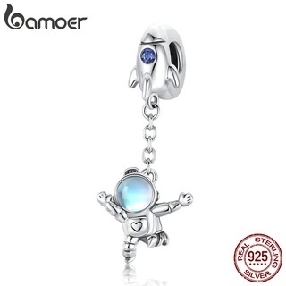 CHARMS Bamoer จี้สร้อยข้อมือรูปนักบินอวกาศสีเงินสําหรับผู้หญิง Scc1695