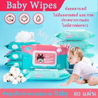 [9.9 ใช้โค้ด PSKKM1 เหลือ 0 บาท!!]ทิชชู่เปียกทำความสะอาด Baby Wipes ทิชชู่เปียกเด็ก