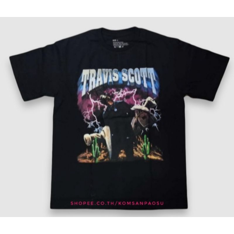 เสื้อยืดผ้าฝ้ายพิมพ์ลายขายดีเสื้อยืด-travis-scott-tour-2015-hiphop-rapper