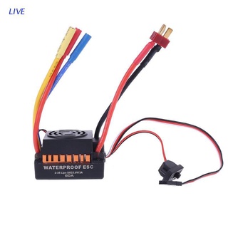 มอเตอร์ควบคุมความเร็วไฟฟ้า Live Brushless Motor 1/10, 60A Esc กันน้ําสําหรับอะไหล่ Rc