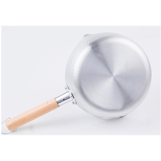 ✶♟Used on induction cooker Snow Pan Japanese Wooden Handle Aluminum Cooker Boiled Porridge Complementary Food Use For Ga