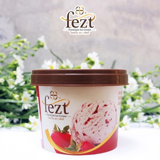 เฟซท์ ไอศรีมพรี่เมี่ยม (Fezt Ice cream Premium)   ขนาด 75 g. รสสตรอเบอรี่ (Very Berry Strawberry)จำนวน 12 ถ้วย