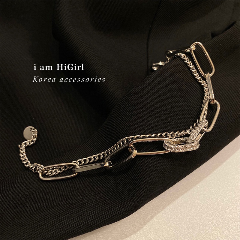 full-diamond-chain-double-bracelet-hip-hop-design-simple-cold-style-jewelry-for-girls-for-women-low-price