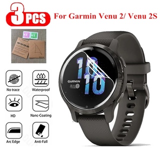 ฟิล์มไฮโดรเจล TPU นิ่ม 3 ชิ้น สําหรับ Garmin Venu 2S Venu 2 3 3s SmartWatch ฟิล์มกันรอยหน้าจอ ไม่บาง ใส ฟิล์มป้องกันรอยขีดข่วน ไม่ใช่กระจก