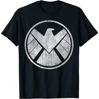 เสื้อยืดโอเวอร์ไซส์เสื้อยืด ลาย Marvel Agents of S.H.I.E.L.D. สําหรับผู้ใหญ่ โลโก้ Grungy สไตล์วินเทจS-3XL