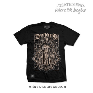 MTSN-147 DE LIFE OR DEATH ผลิตจากผ้า Cotton 100% สั่งทอพิเศษ  ผ้านุ่มใส่สบาย ซักเครื่องได้  คอไม่ยืด ผ้าซักแล้วไม่ย้วย